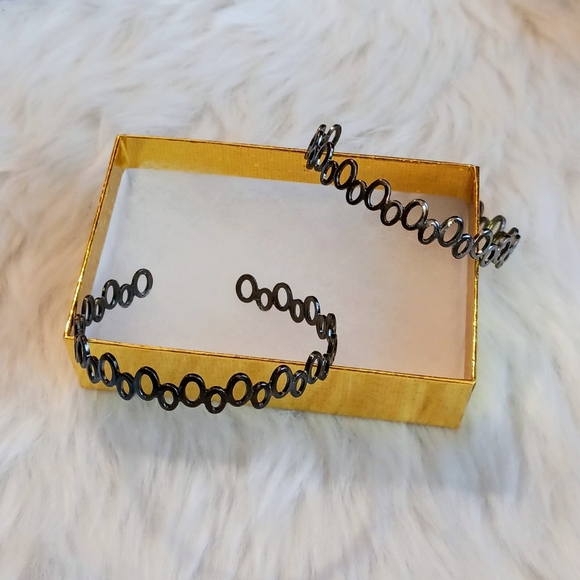 Gun Metal Bangle Cuff Bracelets - Picture 3 of 13